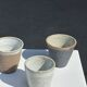 Set of 3 cups / mug in Indonesian ceramic (black, matte brown & speckled glazed)