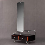Bauhaus Beech Dressing Table and Mirror, Czech Modernism 1930s