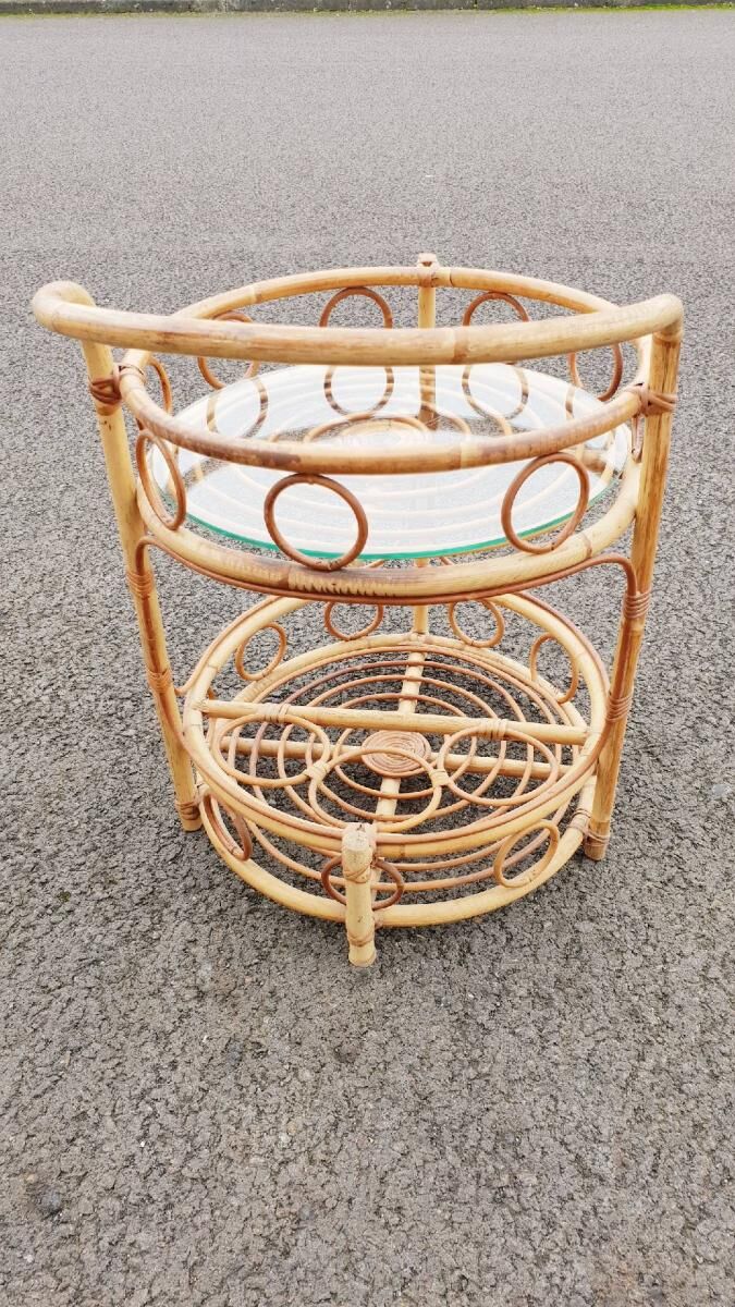 Vintage rattan mini-bar