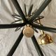 Vintage chandelier in black metal and brass - 6 branches