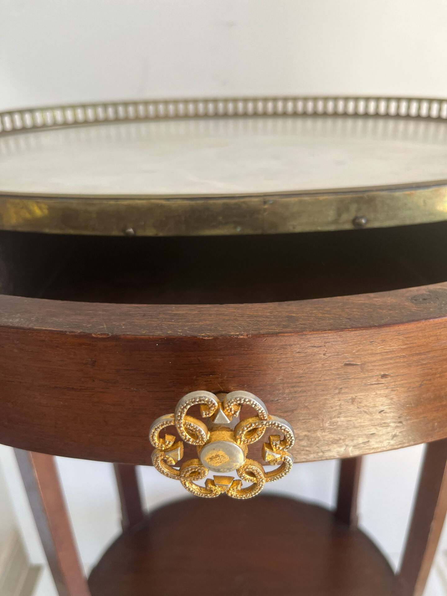 Antique bouillotte table Louis XVI