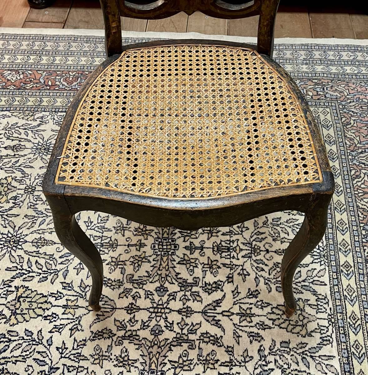 Napoleon III chair in blackened wood