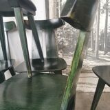 Set of 10 wooden bistro chairs