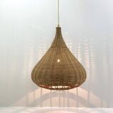 Vintage wicker pendant light from the 1960s.