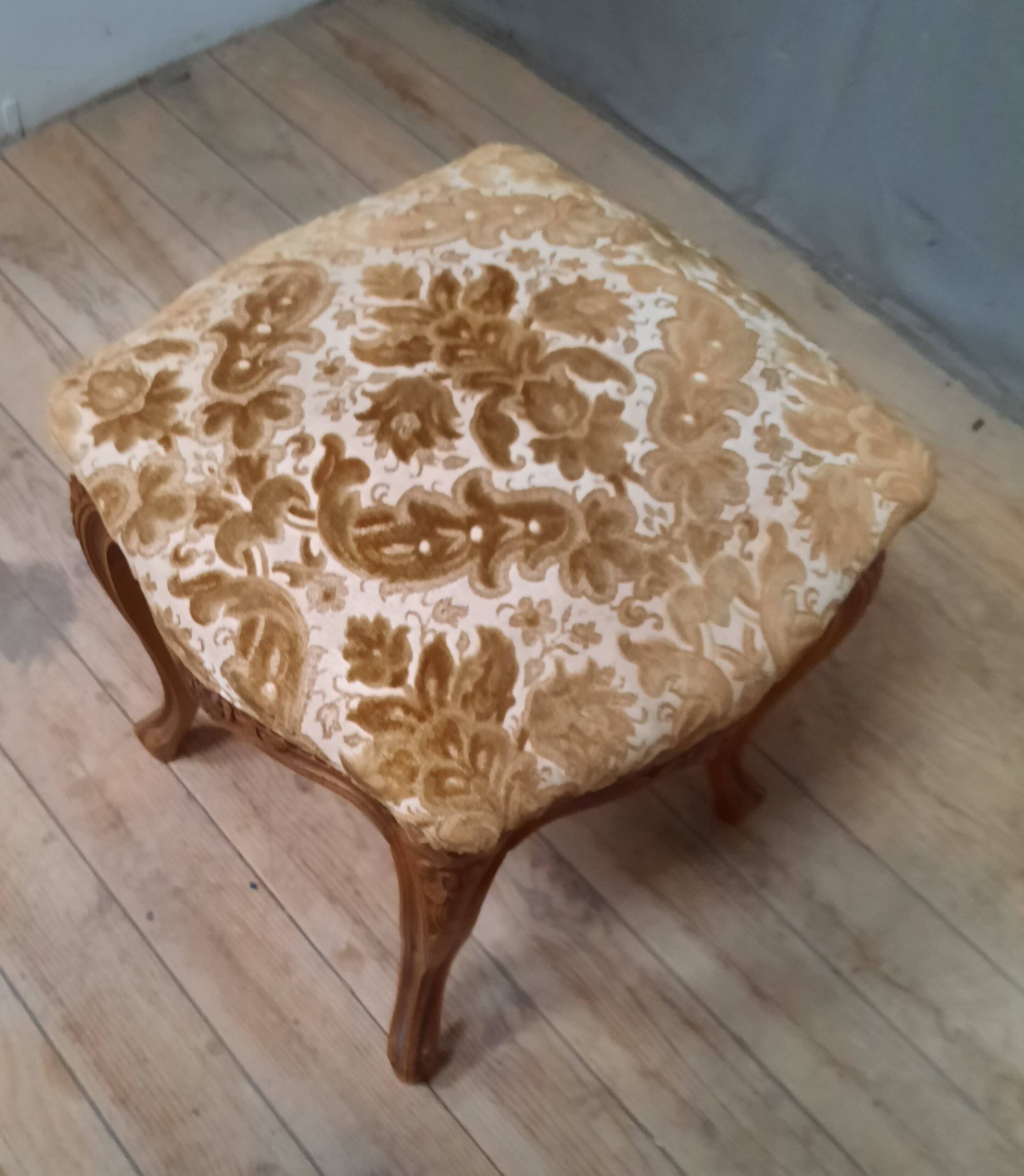 Louis XV style upholstered stool