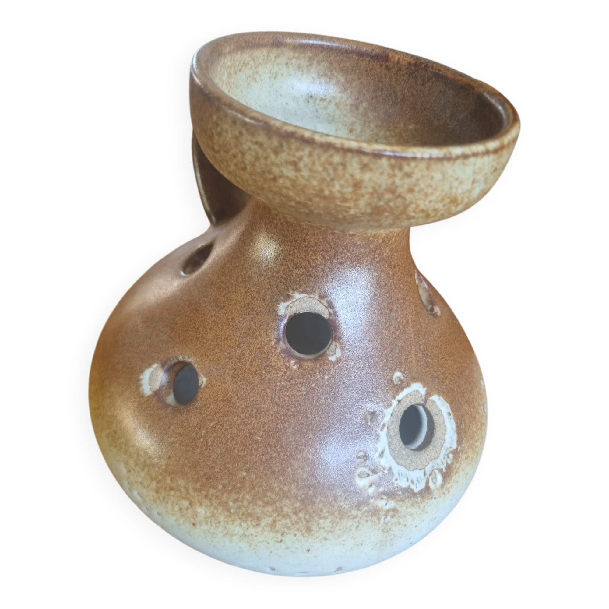 Stoneware vase with flower spikes