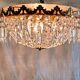 Glass and brass basket ceiling light - mid 20th century.