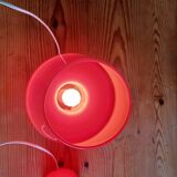 Paire de Lampes Vintage en Opaline Rouge
