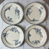 Set of 4 Sarreguemines Favorite ironstone dessert plates