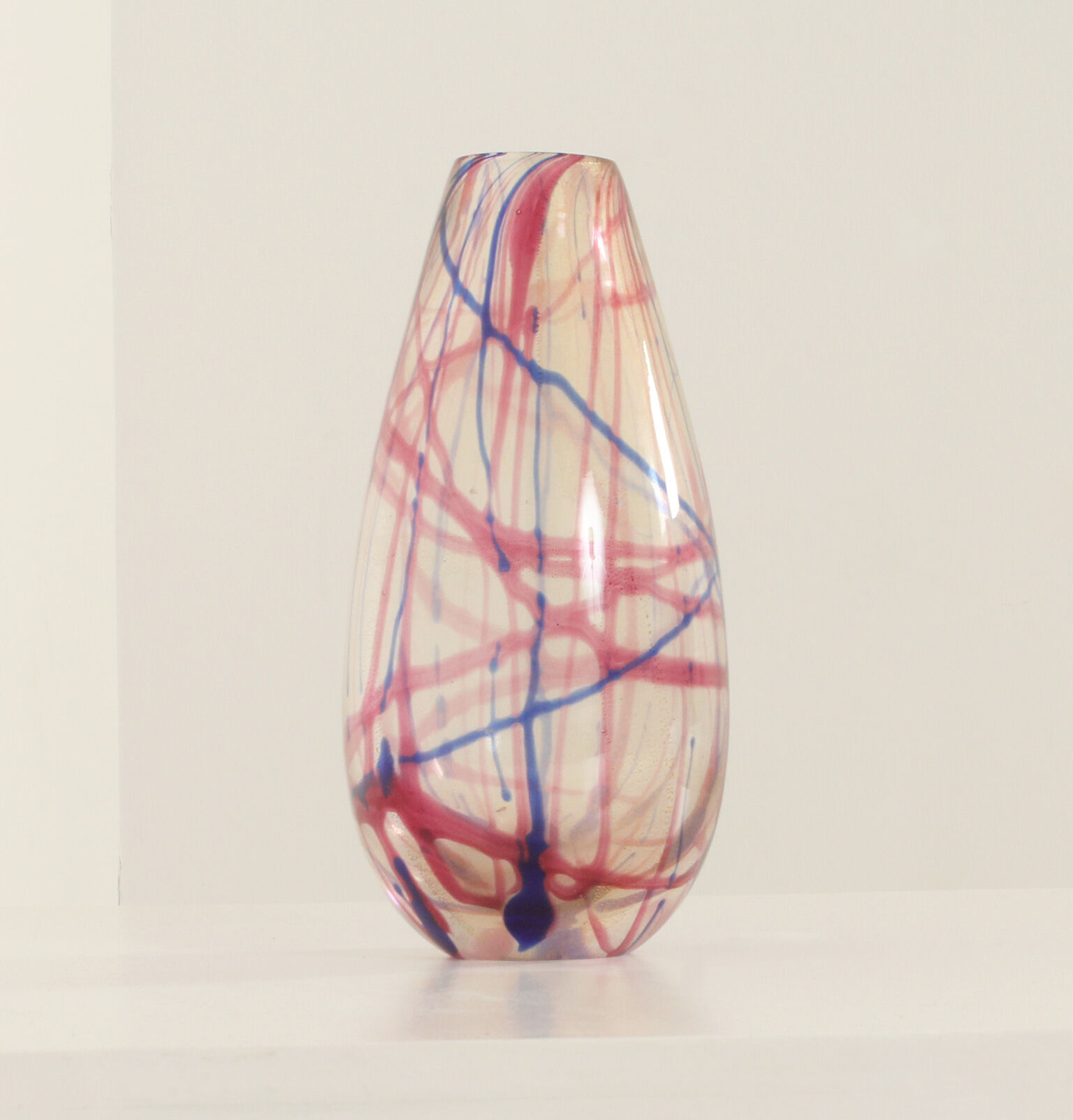 Vase de Murano à lignes colorées, Italie, 1950