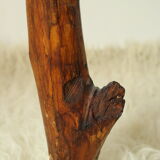 Vintage brutalist wood tree stump side table