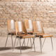 Set of 4 Jomain Baumann chairs, seat in imitation leather cognac, circa 1960