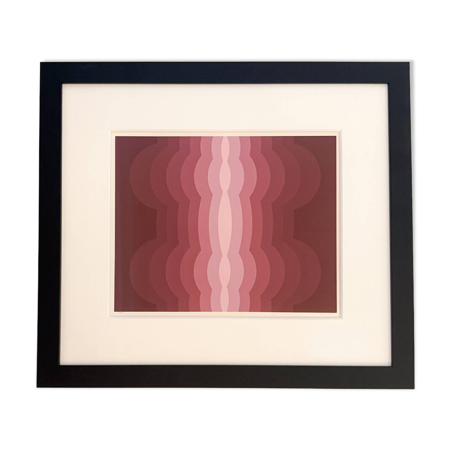Impression sur écran rose abstrait par Miodrag, 56/75