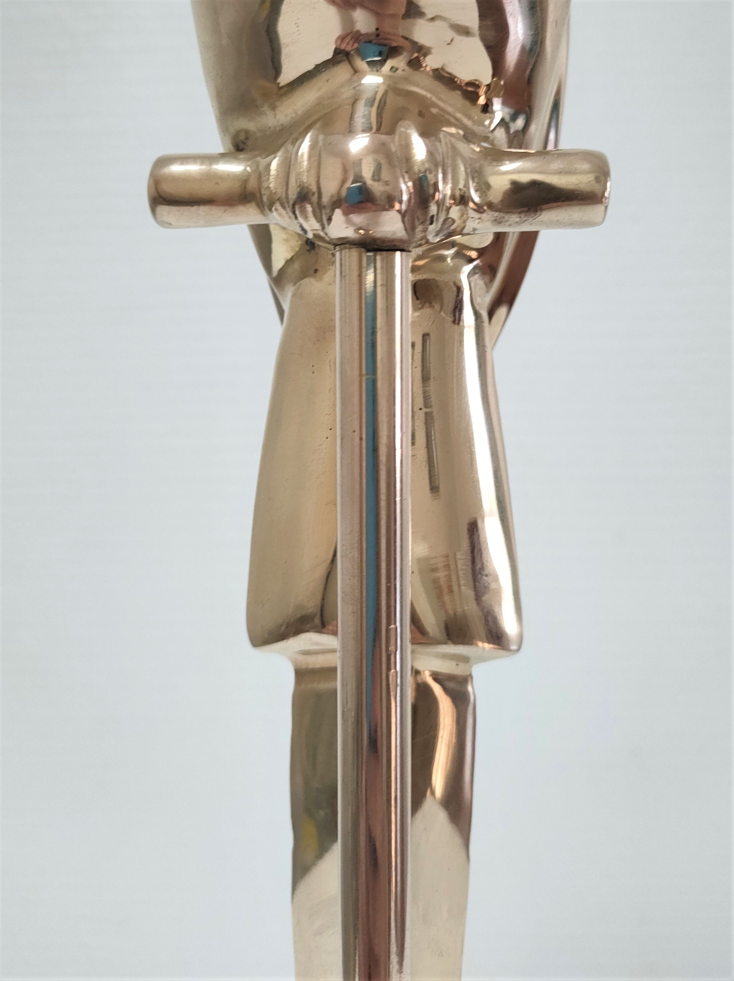 Solid brass parrot perch H. 45 cm 80s