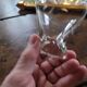Engraved crystal glasses with twisted stems, 1960s