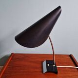 Chrome and black lacquered metal desk lamp, design by Josef Hurka, Napako, 1950.