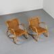 Pair of bamboo and rattan armchairs from the 1950s