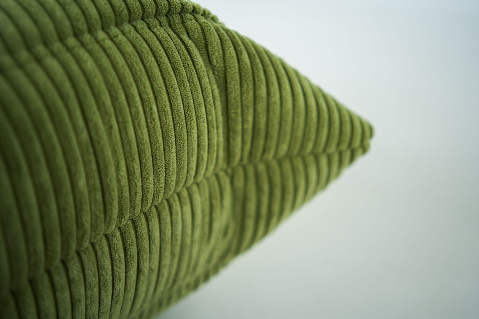 Togo Armchair and Pouf in Fresh green Corduroy