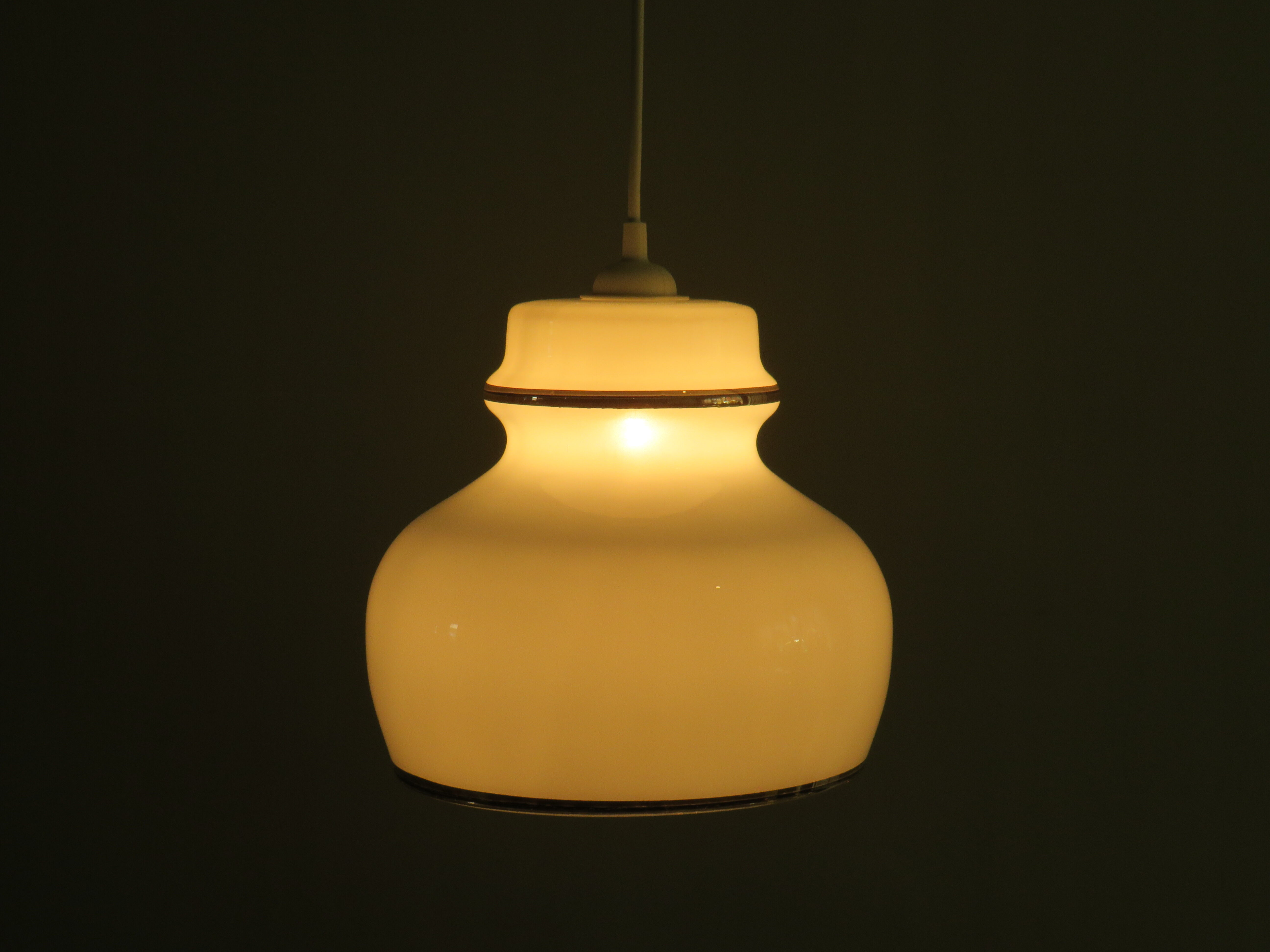 White opaline suspension Italy 1970