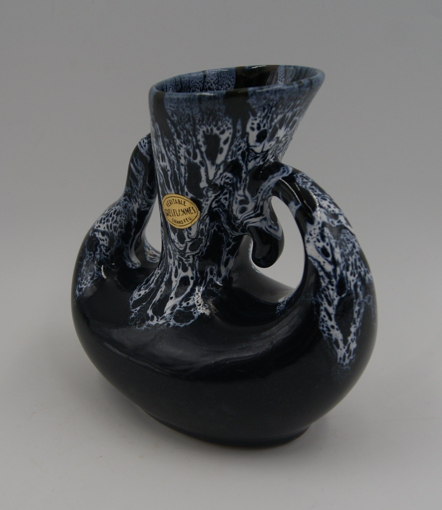 Vintage flamed sandstone vase