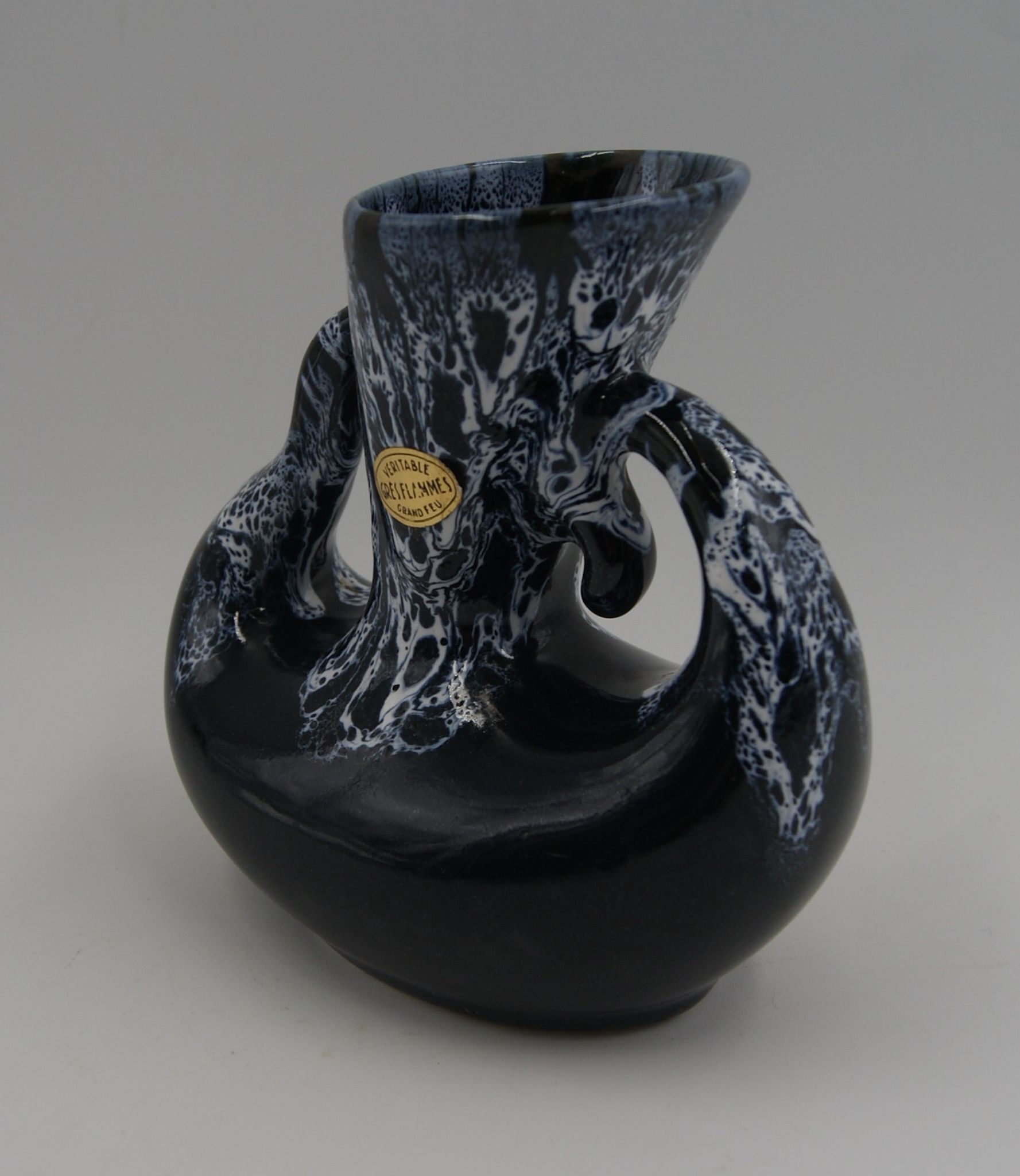 Vintage flamed sandstone vase