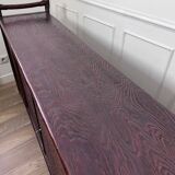 Vintage sideboard in woven wicker and bamboo