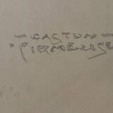 Gaston de Cirmeuse (1886-1963): Portrait of a young woman in charcoal around 1920