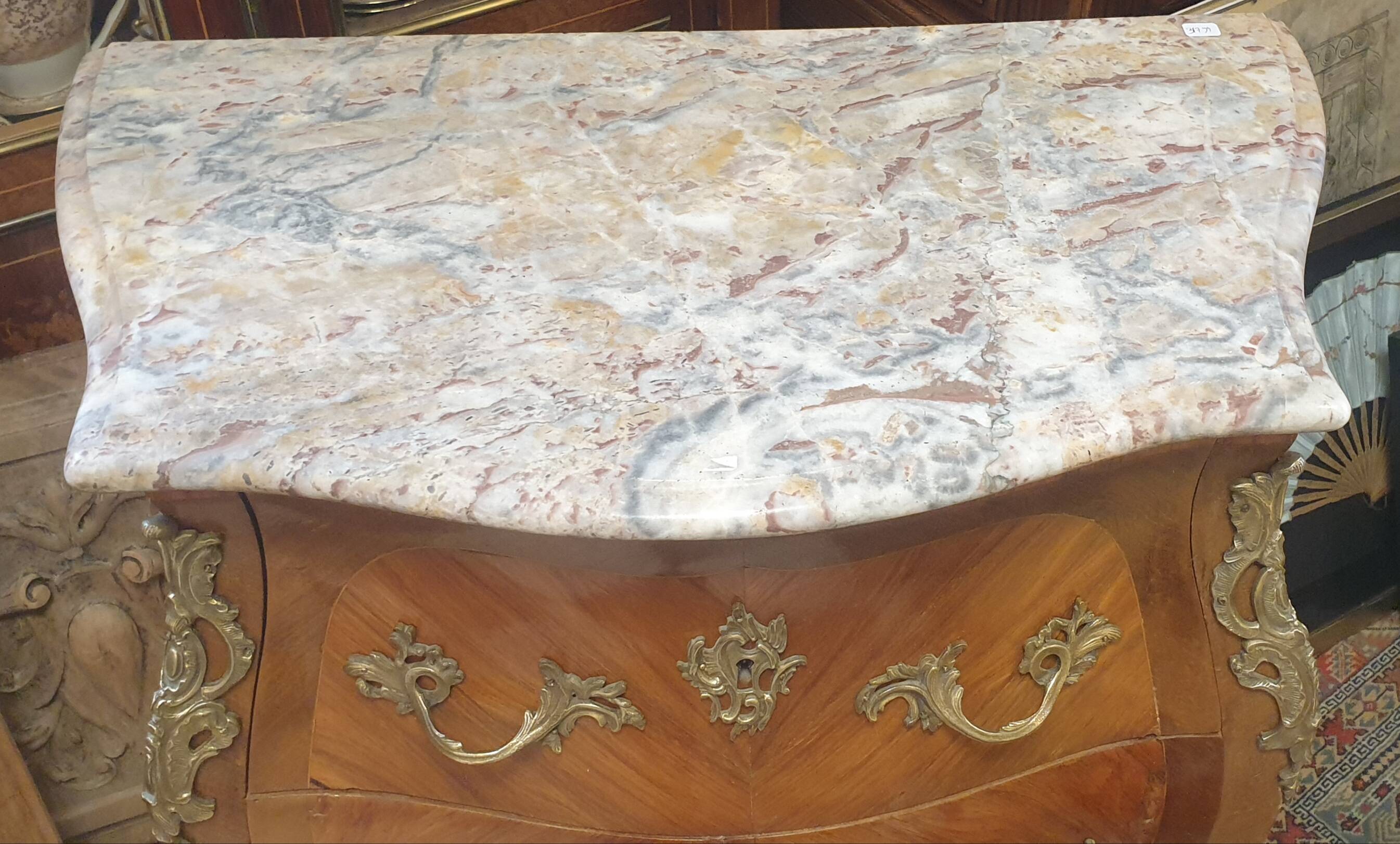 Louis XV style curved commode in rosewood