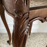 Bedside table / bedside table in veneered wood, molded and carved with foliage Louis XV style