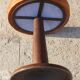 Tabouret vintage en acier et cuir de style industriel