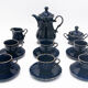 Coffee service, cobalt porcelite, Pruszków, 1960s