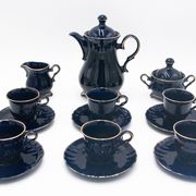 Coffee service, cobalt porcelite, Pruszków, 1960s
