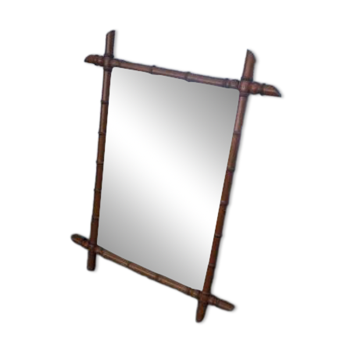 Miroir en bois façon bambou