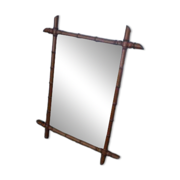 Miroir en bois façon bambou