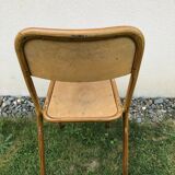 School chair brown vintage wood and metal painted wood way