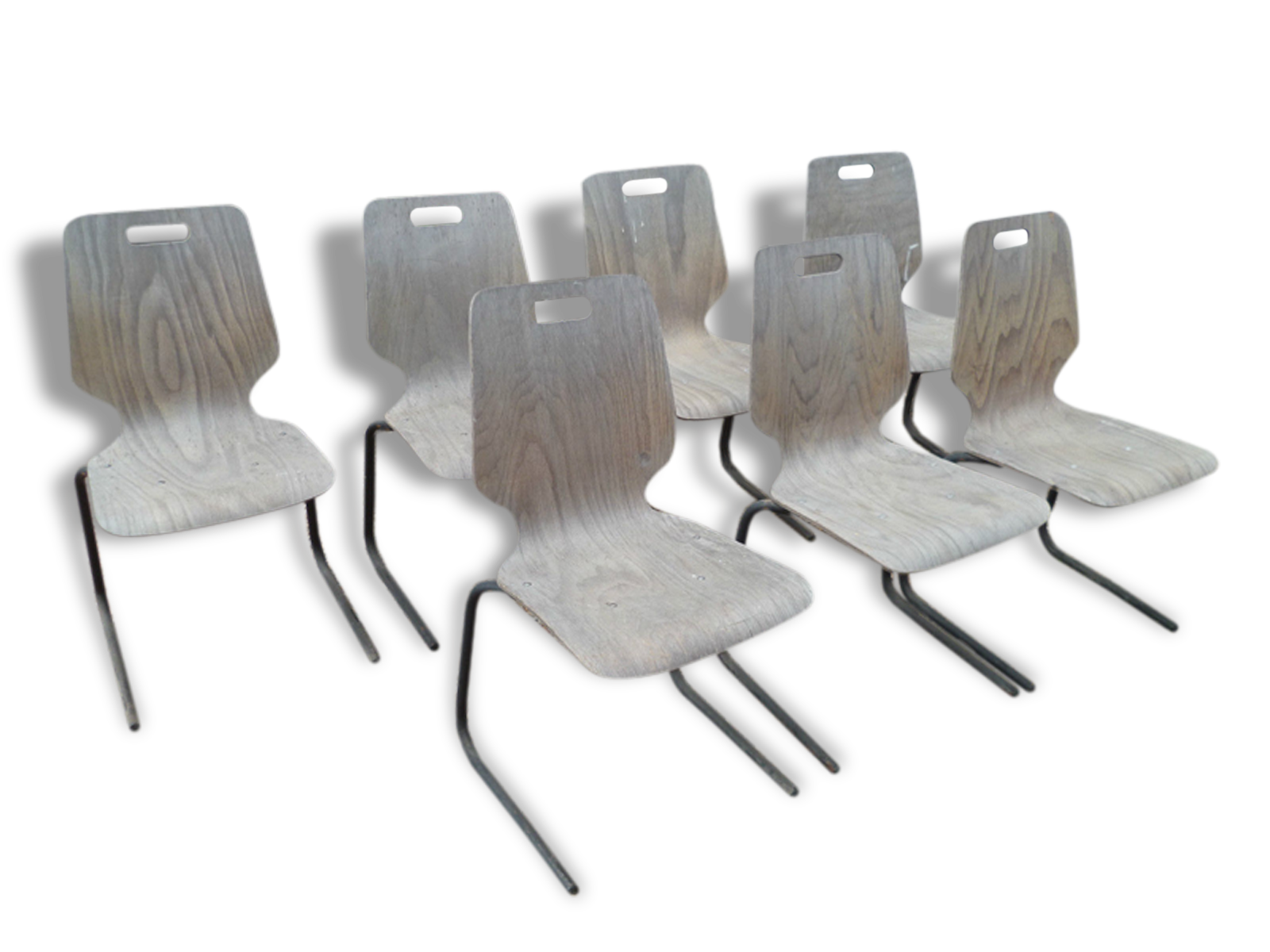 Lot de 7 chaises années 80