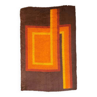 Tapis design vintage 1970 cubiste français