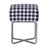 Small Chrome Black & White stool by SAB, Made in the 1930s, New upholstery