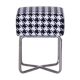 Tabouret chrome noir et blanc de sab fabriqué dans les années 1930 nouveau rembourrage