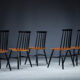 French Fanett Beech and Teak Chairs by Ilmari Tapiovaara, 1960s, Set of 6