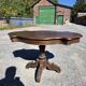 Antique round table in solid oak