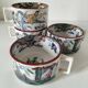 Ensemble de 4 tasses à bouillon Digoin & Sarreguemines, décor Timor
