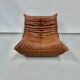 Togo Chair in Cognac Leather attributed to  Michel Ducaroy for Ligne Roset.
