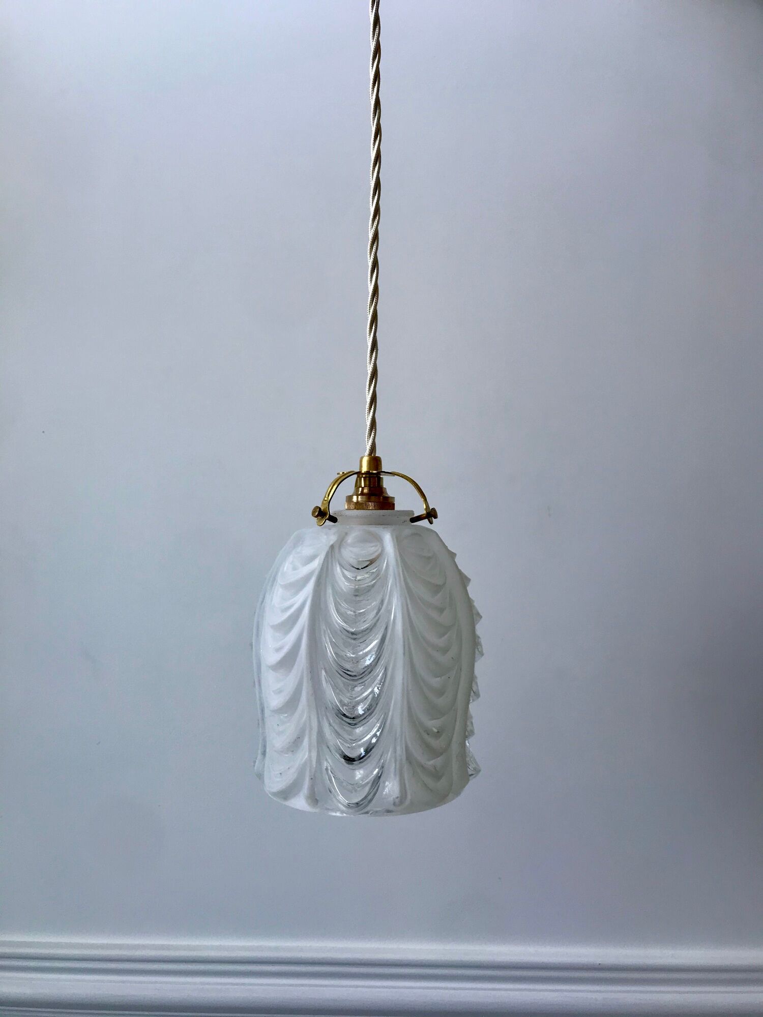 Art Deco frosted glass pendant lamp 30s