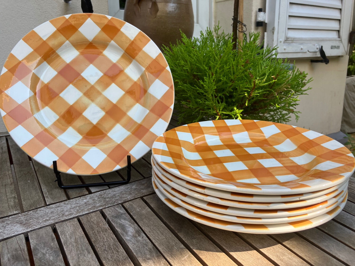 7 vintage dinner plates