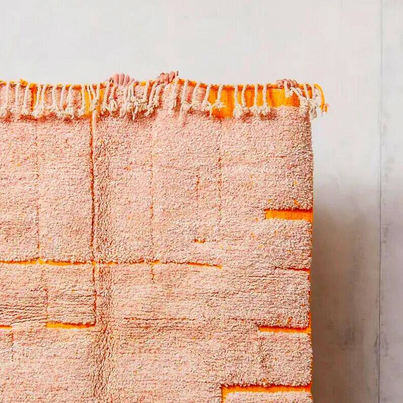 Orange wool rug 250cm x 150cm