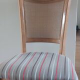 Lot de 6 chaises en bois et assise en tissu