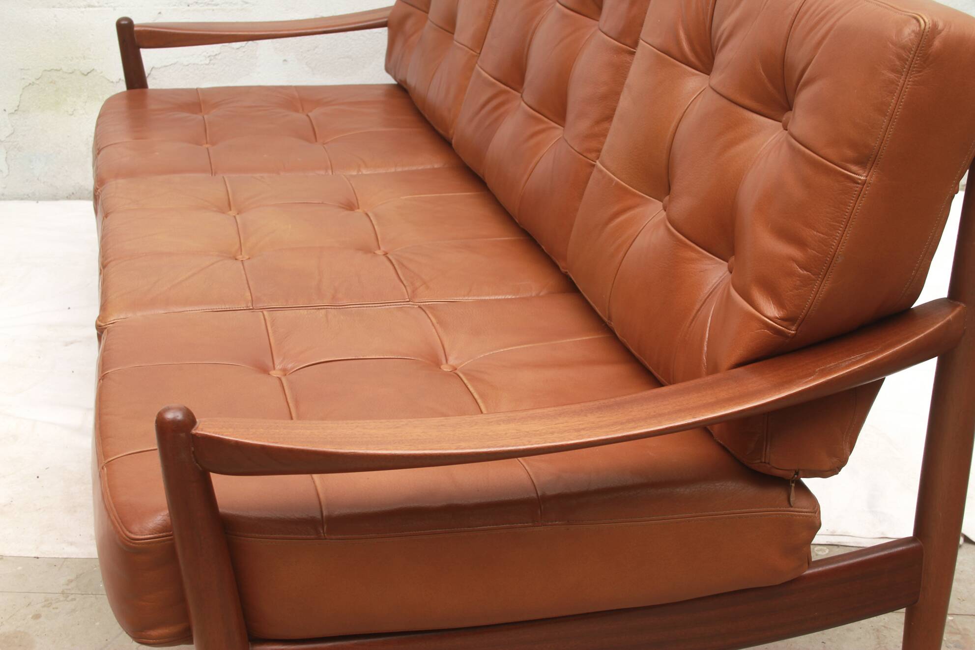 1960s 3-seater Sofa in leather