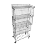 Rolling vintage store metal shelf