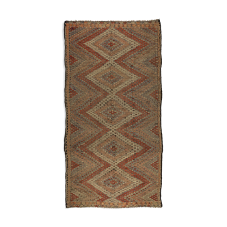 Anatolian handmade kilim rug 330 cm x 165 cm